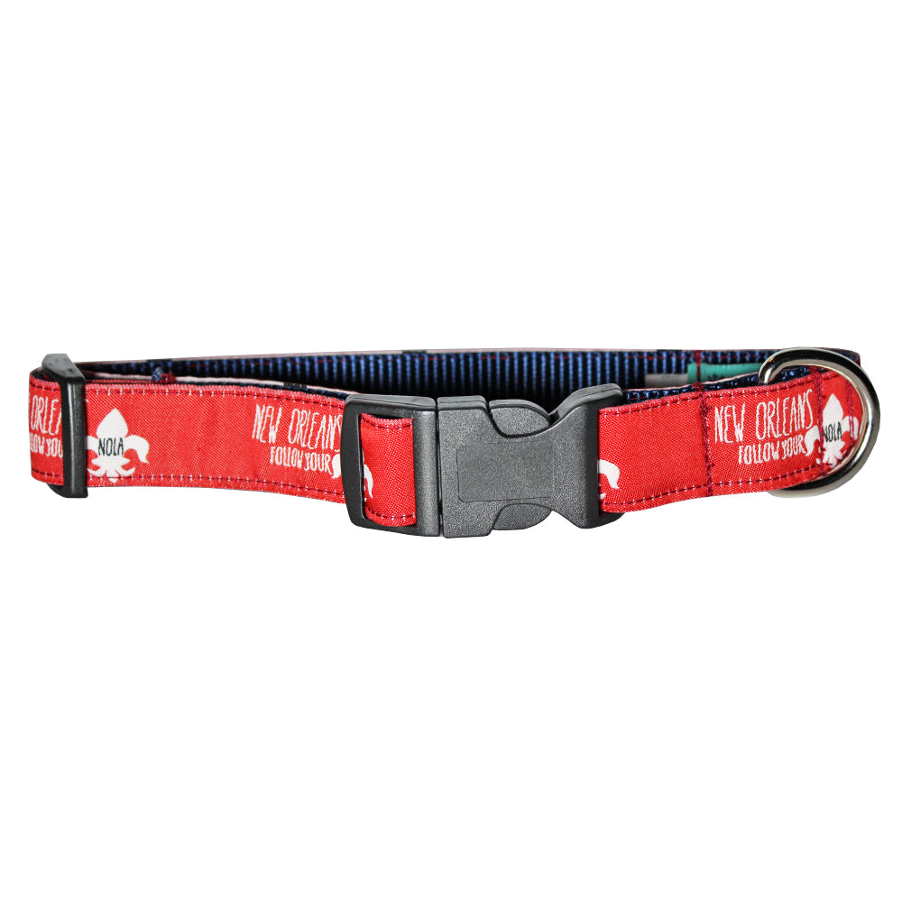 Cayenne Red Follow Your NOLA Dog Collar