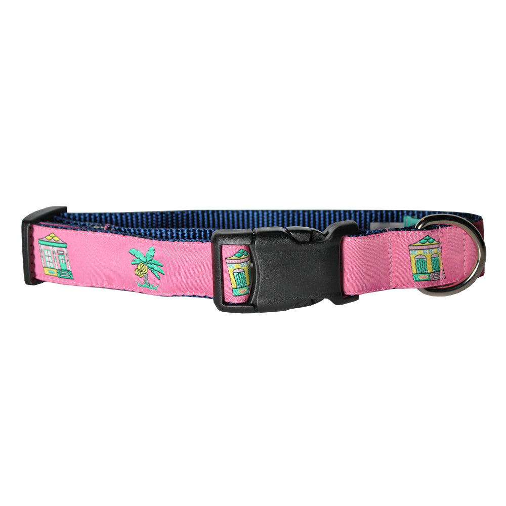 Panama Pink Shotgun Houses Dog Collar